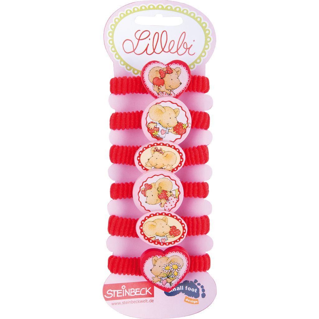 Small Foot Design 2746 Lillebi Zopfgummis, rosa/rot (1 Set)