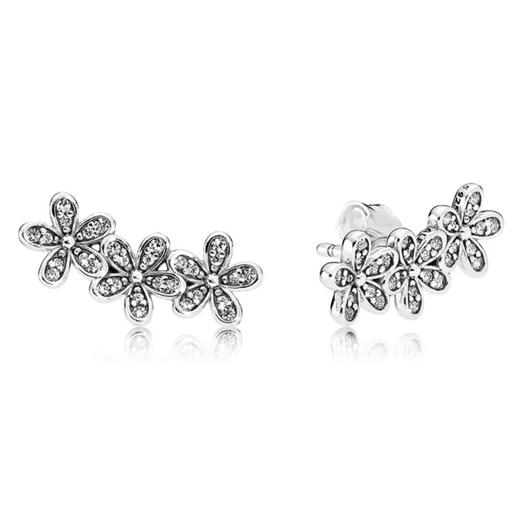 Pandora Fleurs Argent 290744CZ - Boucles d'Oreilles avec Oxyde de Zirconium