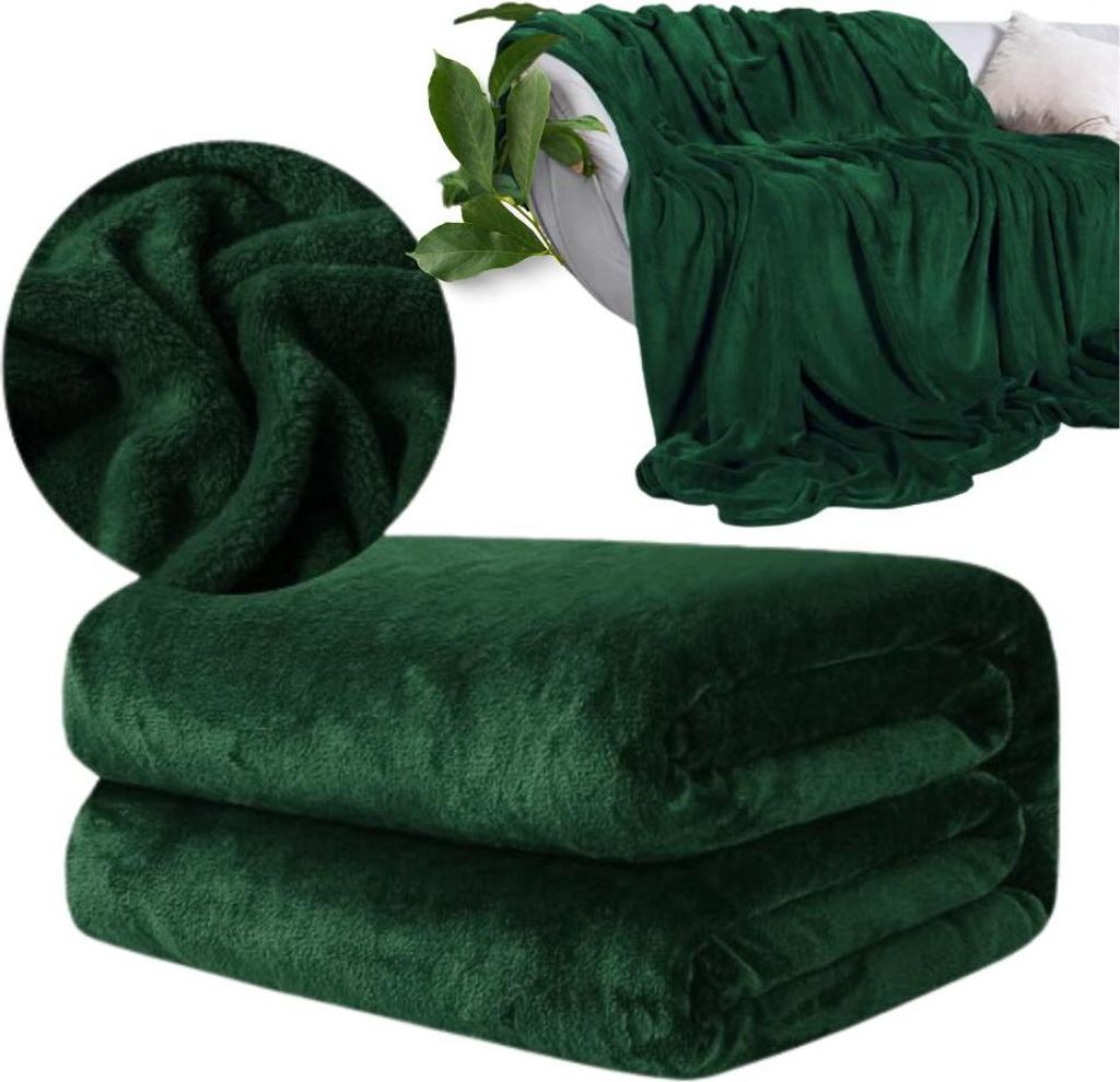 Coperta morbida Copriletto Verde caldo 200x220 cm Regalo di Immagine del prodotto 