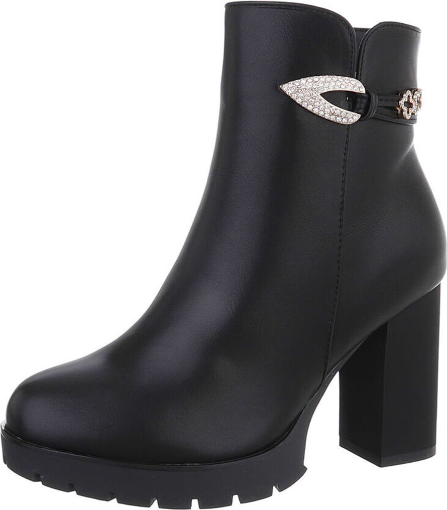 Ital-Design Damen Stiefeletten Leicht gefüttert Lederoptik High-Heel Stiefeletten 87108570 Schwarz Gr. 40