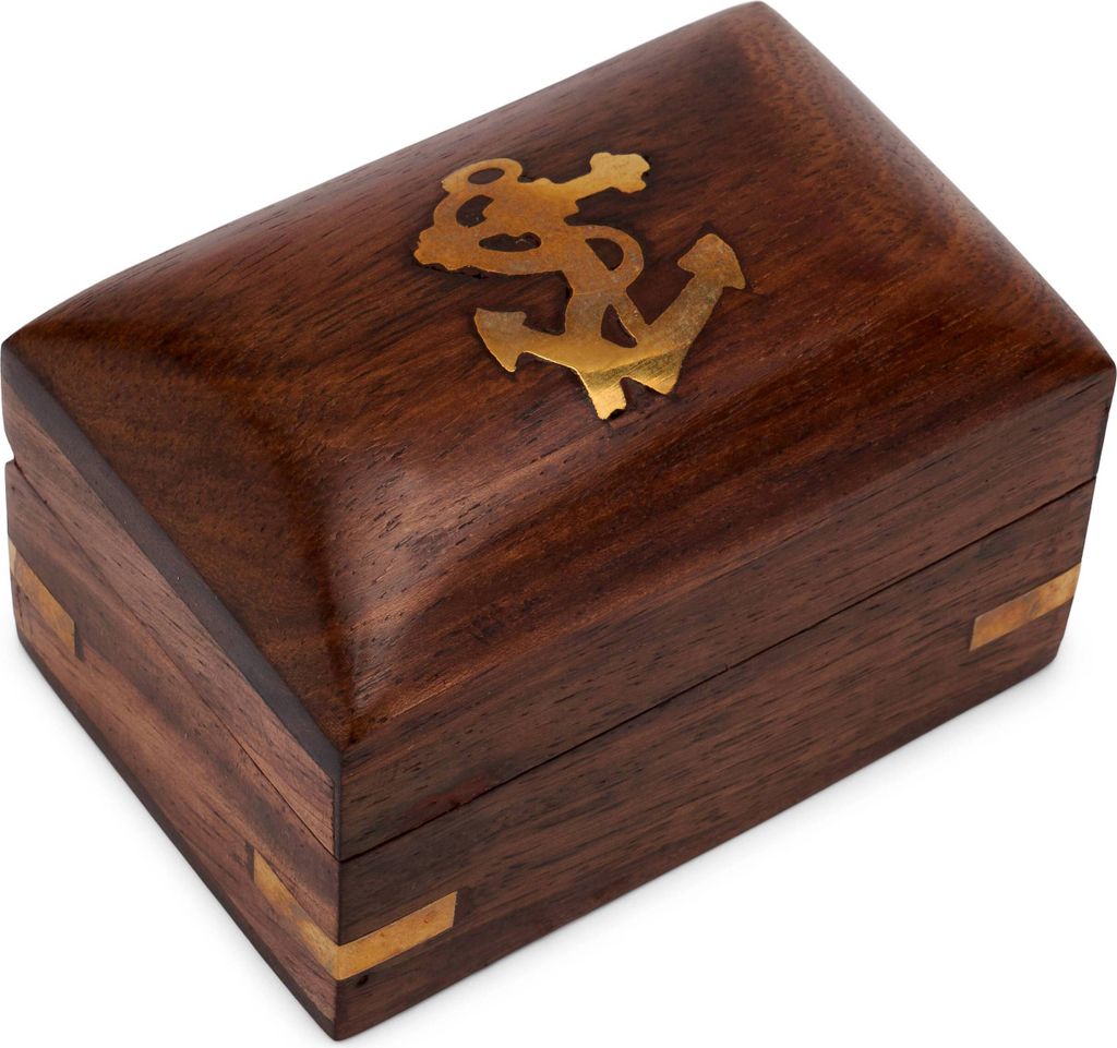 Schatulle Holzbox 8x5,5cm Aufbewahrungsbox Holzschachtel Holzkiste mit Deckel