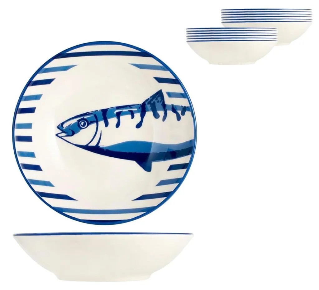 Assiettes Creuses 20,5 cm Puerto Idéales pour Pâtes et Soupes - Set 12