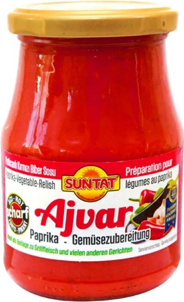 Suntat Ajvar Gemüsezubereitung scharf 340g Produktbild 