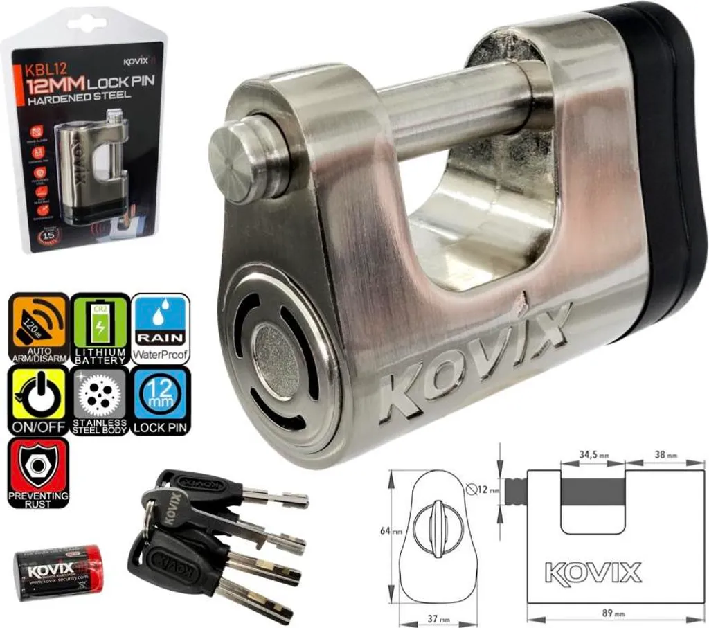 Cadenas de sécurité Kovix KBL-12 idéal pour protéger votre remorque