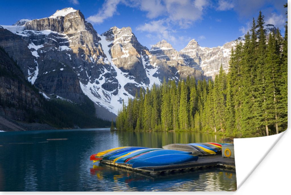 MuchoWow Poster Kanus im Banff National Park in Kanada 180x120 cm - Fotoplakat