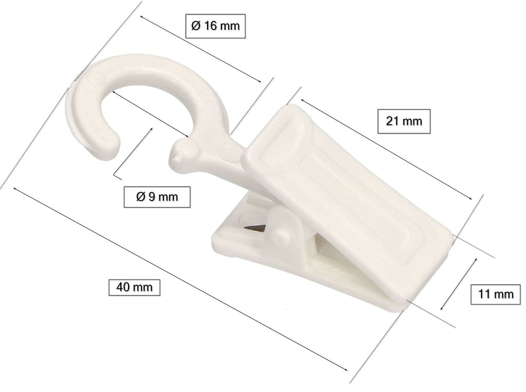 100x Gardinenringe Mit Clips – Schwarz, Ø 5,1 Cm, Metall, Für Vorhänge Bis 5,1 Cm Stangendurchmesser