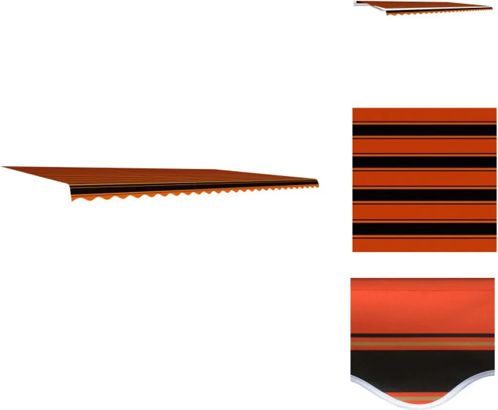 vidaXL Telo da sole in tela arancione e marrone 600 x 300 cm - Tende da sole