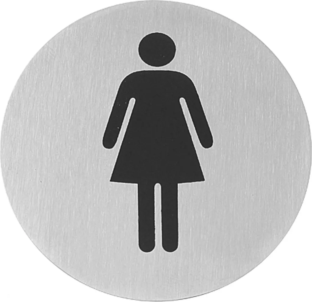 Targhetta HENDI Damen 75mm Acciaio Inox - Segnaletica Bagno Facile Installazione