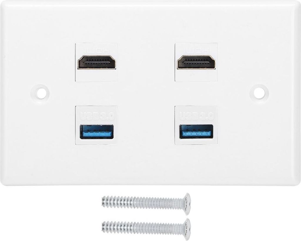 2 HDMI Buchse auf Buchse Schnalle 2USB Schnalle Wand Platte Panel für Home Hotel