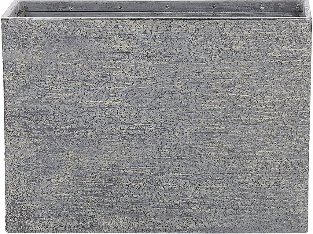 BELIANI Blumentopf Grau Steingemisch rechteckig 29x70x50 cm Modern Gartenaccessoires Gartenzubehör Gartendekoration