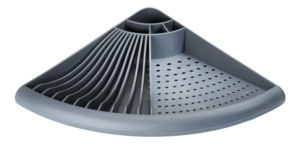 Egouttoir à vaisselle d'angle 2 niveaux - Support inox avec porte-couvert