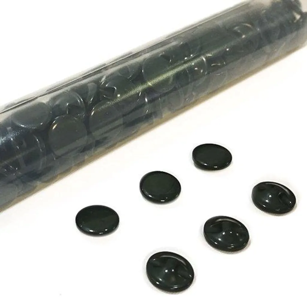 Boutons gris 12 mm semi-ronds plastique pour rénovation de vêtements