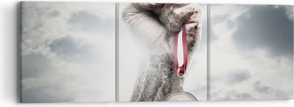 Bild auf Leinwand - Leinwandbild - Sport Medaille Sieg Trophäe - 90x30cm - Wand Bild - Wanddeko - Leinwanddruck - Bilder - Kunstdruck - Wanddekora...