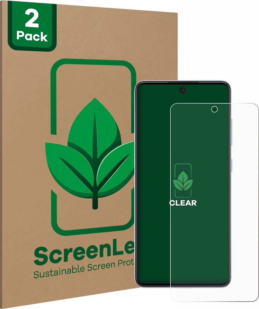 2x ScreenLeaf Schutzfolie für Samsung Galaxy A52 5G nachhaltiger Displayschutz Display Schutz Folie Klar Transparent