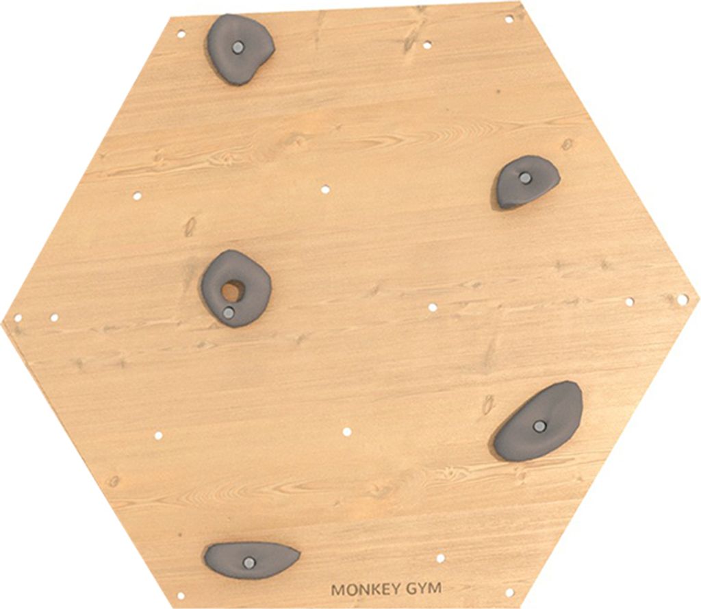 Kletterwand Modul 1 Holz - Graue Griffe