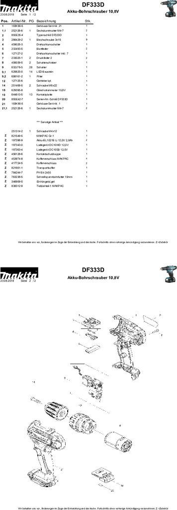 Akumulátorová vŕtačka Makita DF333DSAE Obrázok produktu 32