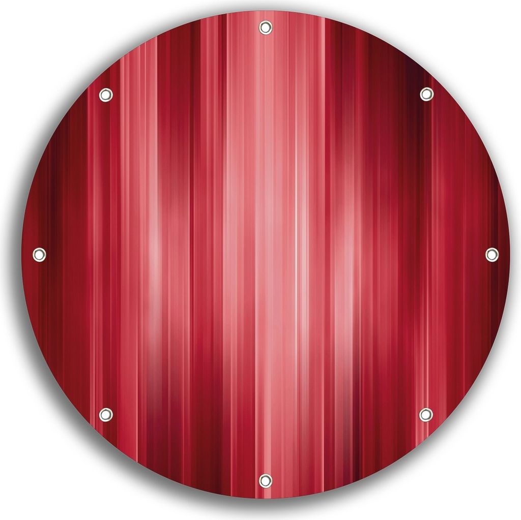 Wallario rundes Outdoor-Poster für Garten oder Balkon, Motiv Rot und schwarz gestreift - Abstraktes Streifenmuster, 30 cm Durchmesser