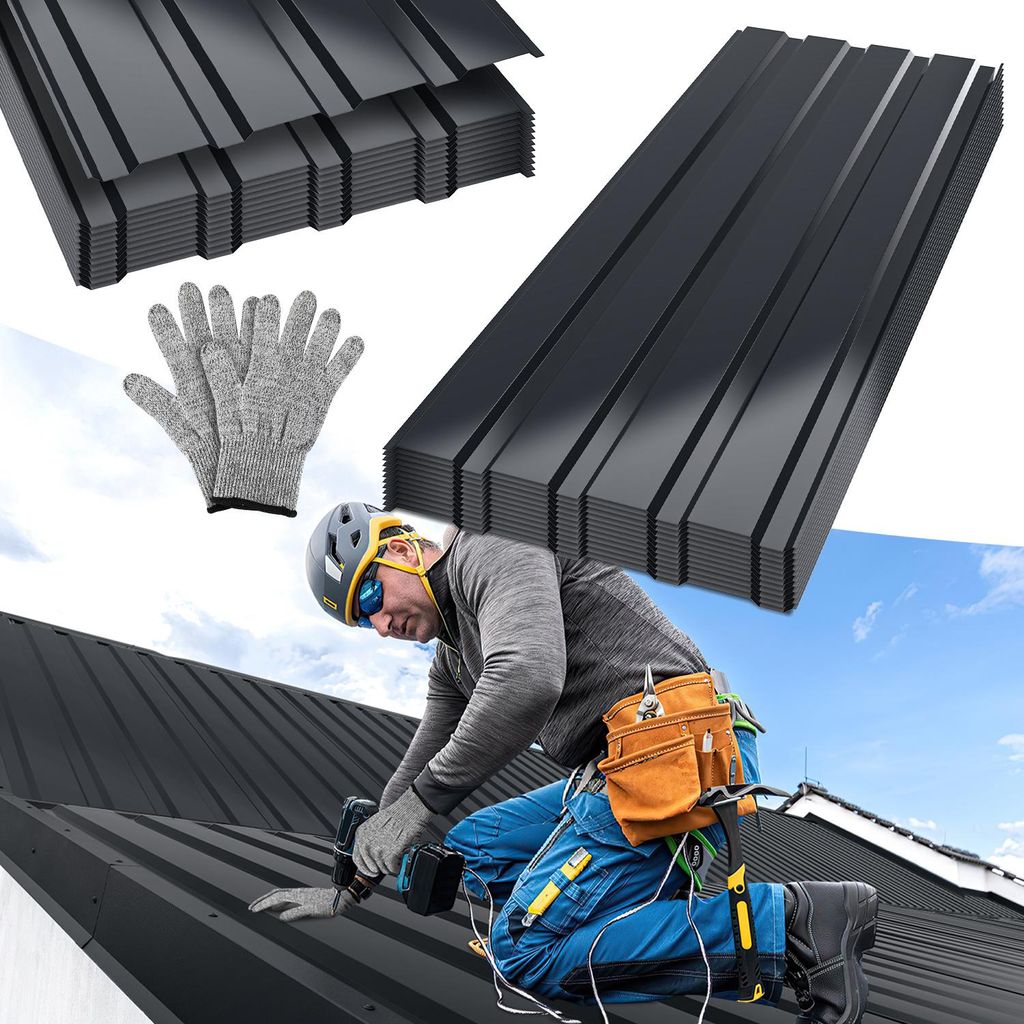 Peviasot 12x Trapezblech 115cm x 45cm = 6 m² Dachblech für Produktbild 
