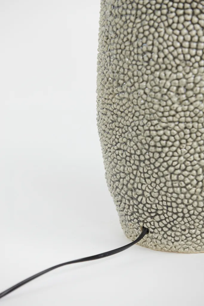 Lampe de table Kyara grise en céramique véritable avec douille E27 - 5