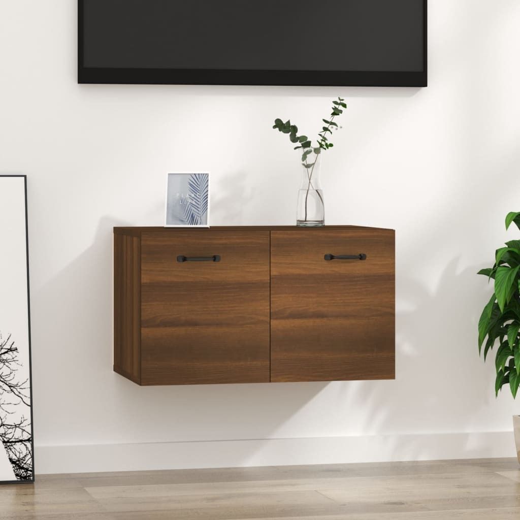 The Living Store Wandschrank Braun Eichen-Optik 60x36,5x35 cm Holzwerkstoff