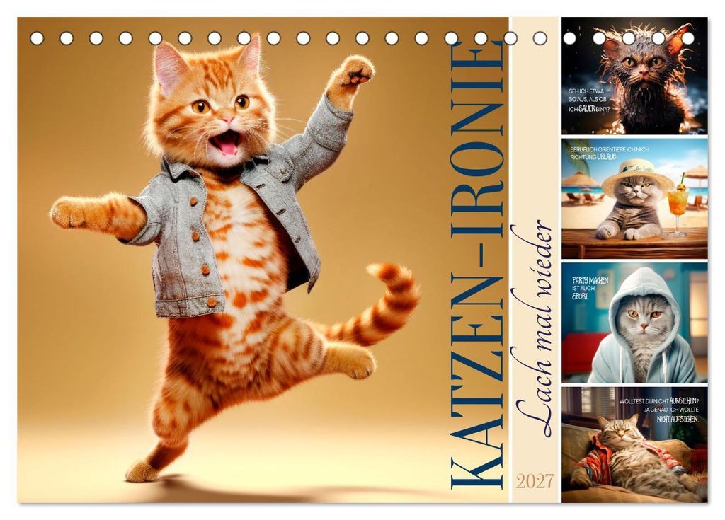 KATZEN-IRONIE Lach mal wieder (Tischkalender 2027 DIN A5 quer), CALVENDO Monatskalender