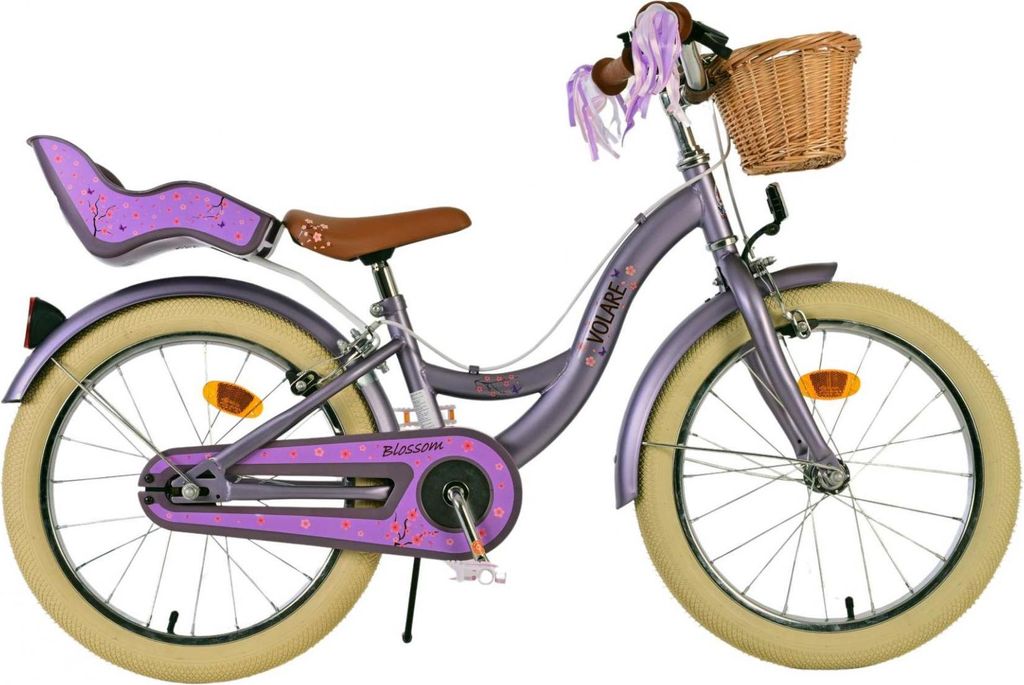 Volare Blossom Kinderfahrrad - Mädchen - 18 Zoll - Lila - Produktbild 