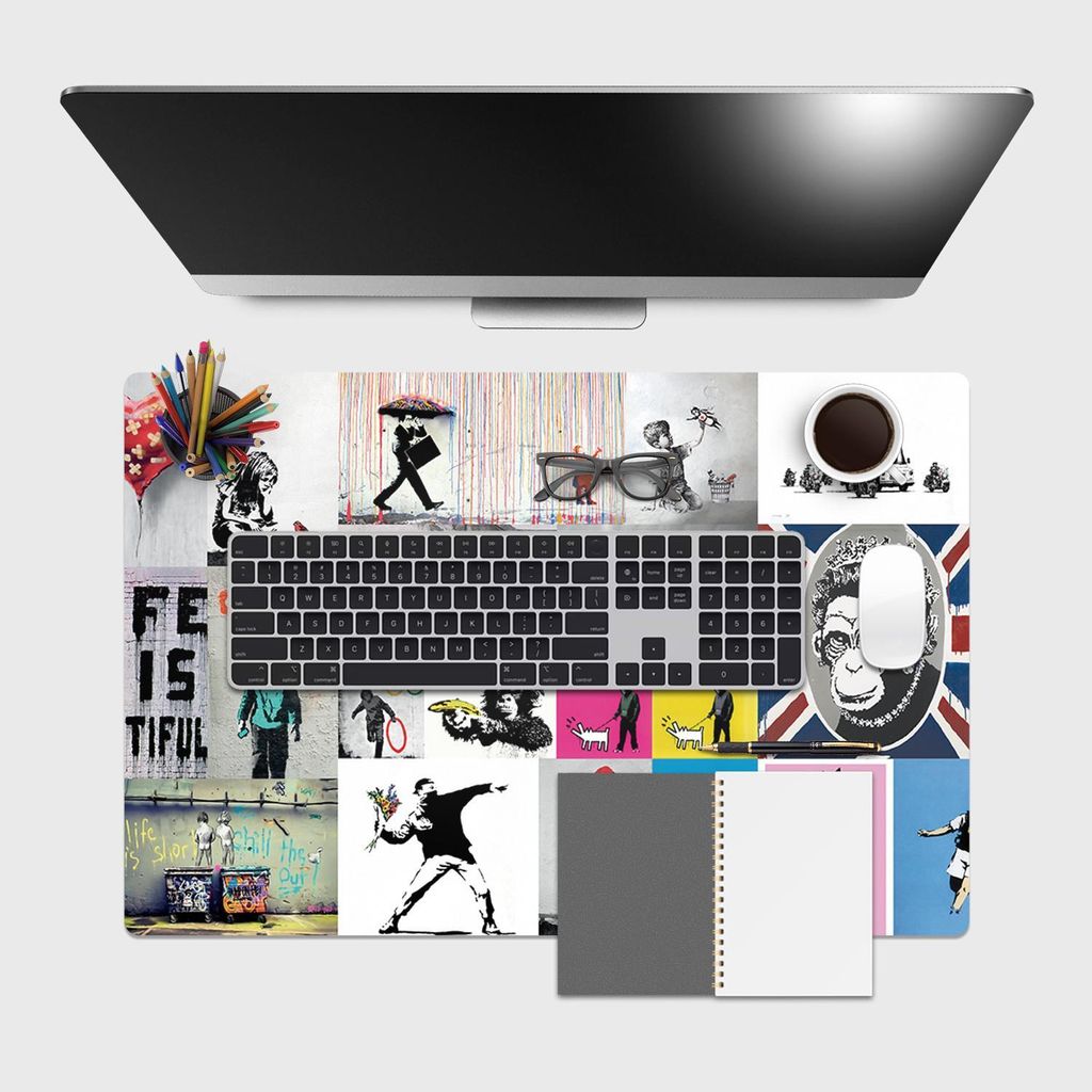 Giallobus - Berühmte Werke - 60L x 40B cm - Vinile - 45 - Banksy collage