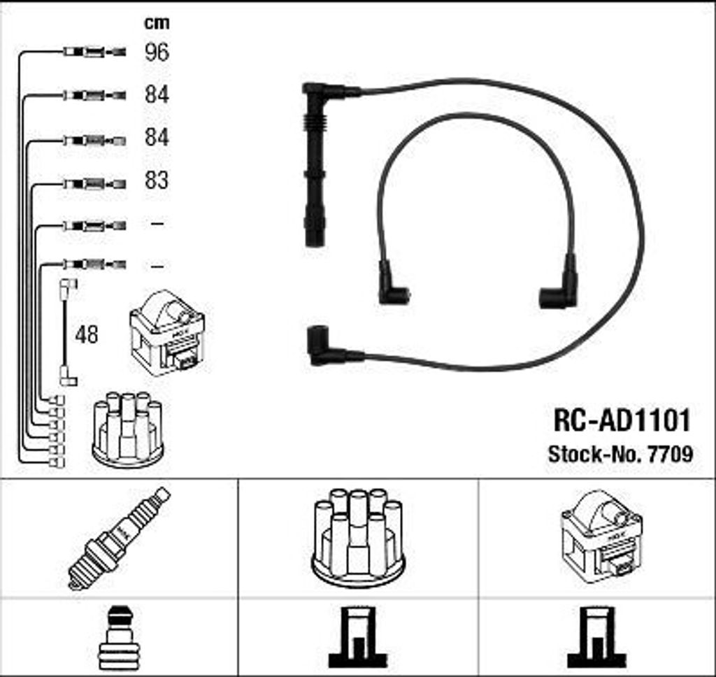 NGK 7709 - OE 053 905 431 Zündleitungssatz für A6 (4A)