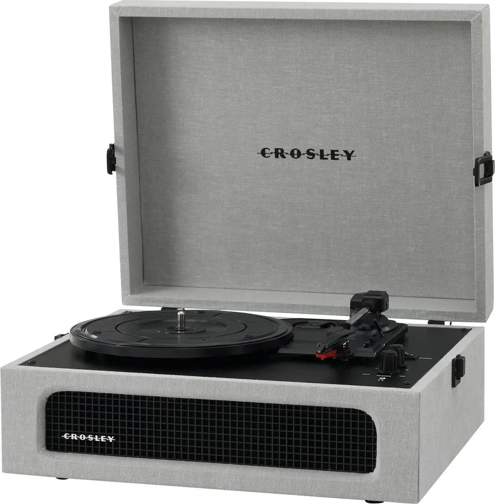 Platine Vinyle avec Enceintes Intégrées : Crosley Voyager Bluetooth Gris