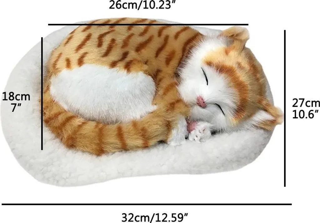 Poupée de chat en peluche réaliste et son tapis doux pour chambre enfant