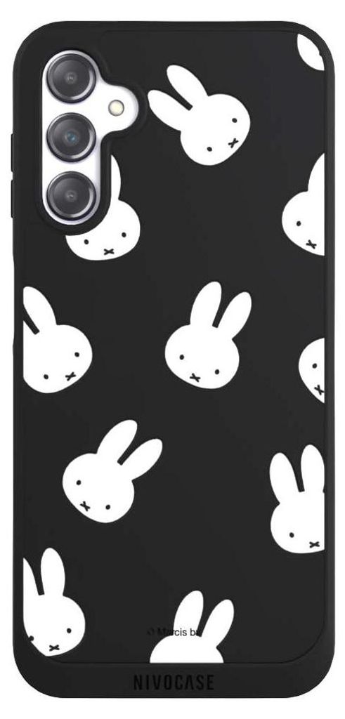 NIVOCASE Handyhülle für Samsung Galaxy A14 5G Hülle NIVOpure Case Schwarz Muster transparent Miffy