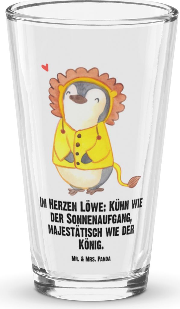 Mr. & Mrs. Panda Bierglas Löwe Astrologie - Transparent - Geschenk, Wasserglas, Tumbler, Geburtstagsgeschenk, Glas, Sternzeichen, Cocktailglas, Ti...