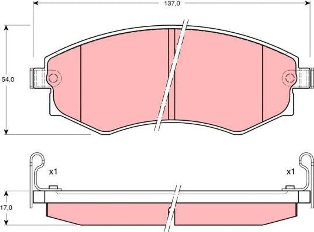 Plaquettes de frein TRW GDB895 OE 5810129A40 pour Coupé Lantra Sonata