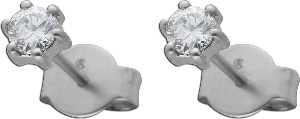 Solitär Ohrstecker Platin 950 Natur Diamanten 0.35ct