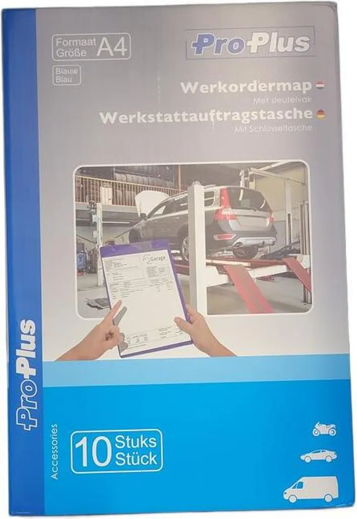 Protège-document d'atelier A4 bleu avec rangement clés - Pack de 10 unités - 14