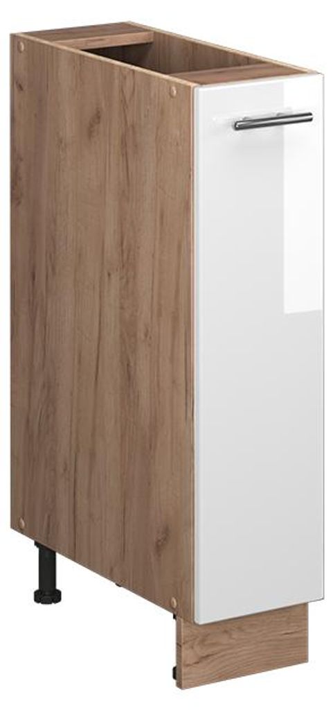 Apothekerschrank Vicco Fame-Line Weiß Hochglanz/Goldkraft Produktbild 