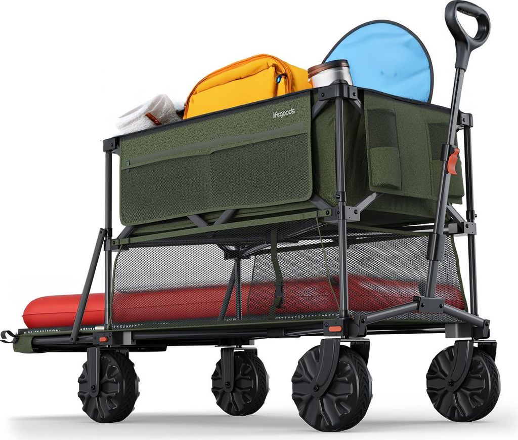 LifeGoods Doppelter Bollerwagen Faltbar - 400 l Produktbild 