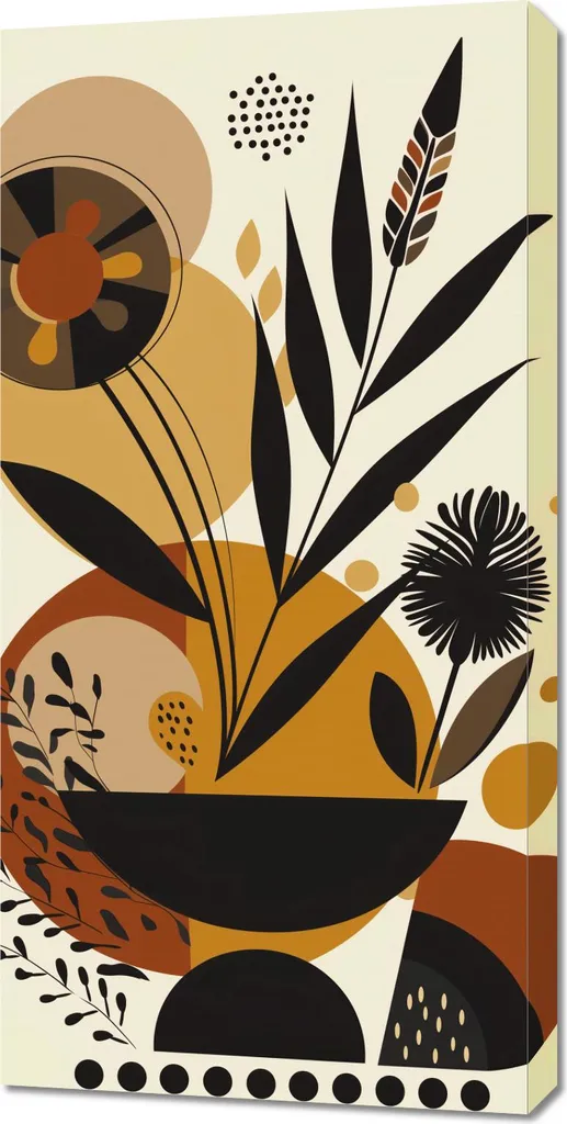 Image 50 x 100 cm Jardins géométriques - Tableau déco moderne salon