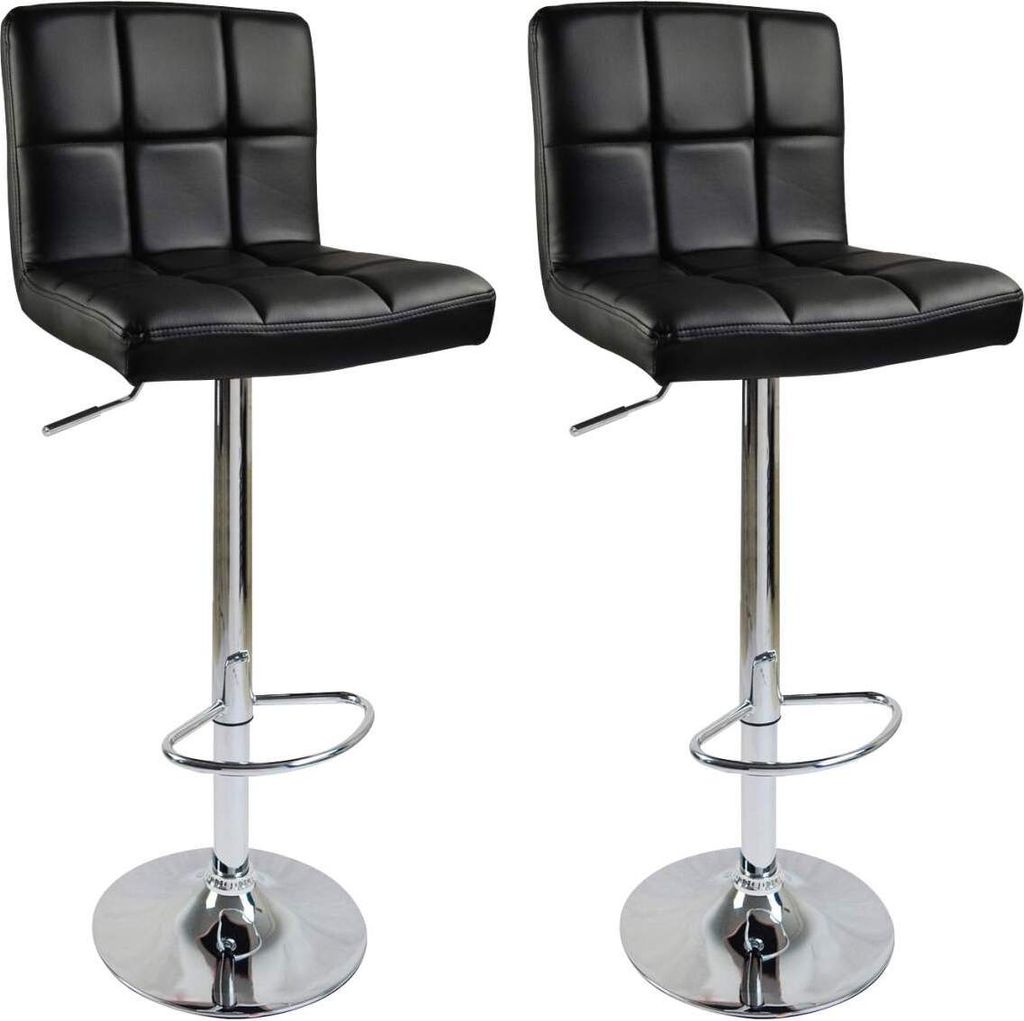 WOLTU 2 x Barhocker, drehbar und höhenverstellbar, Kunstleder, Schwarz