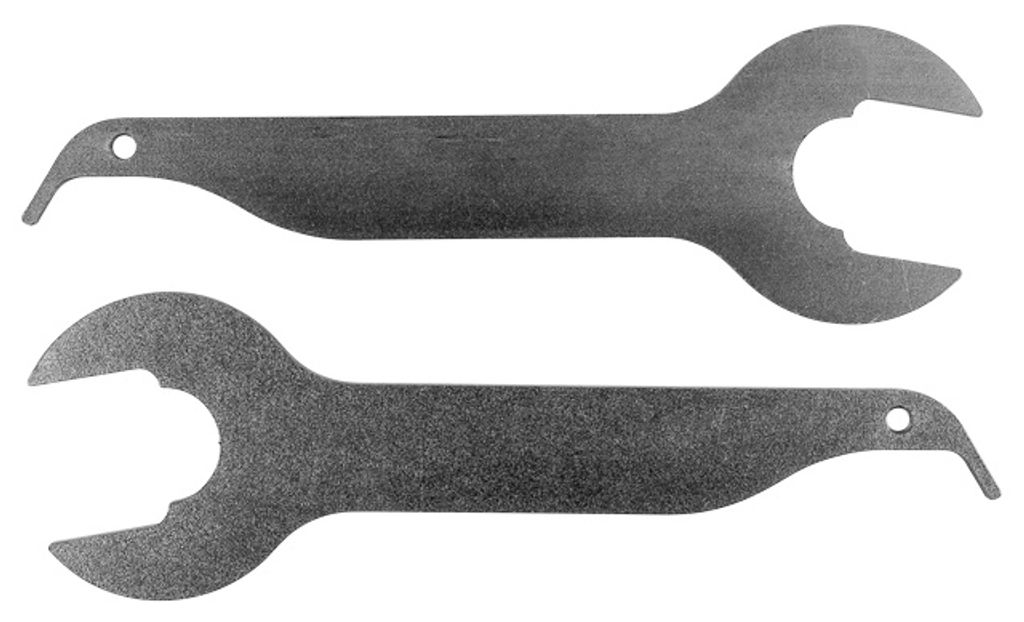 Two metal wrenches are shown against a white background.