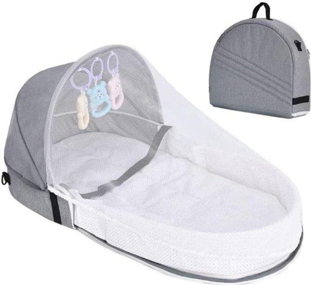 Reisebett für Baby mit Sonnensegel und Moskitonetze - Einbares Babybett mit wechselbarer Tasche - Kuschelnest für Baby mit Moskitonetze - Co-Slee...