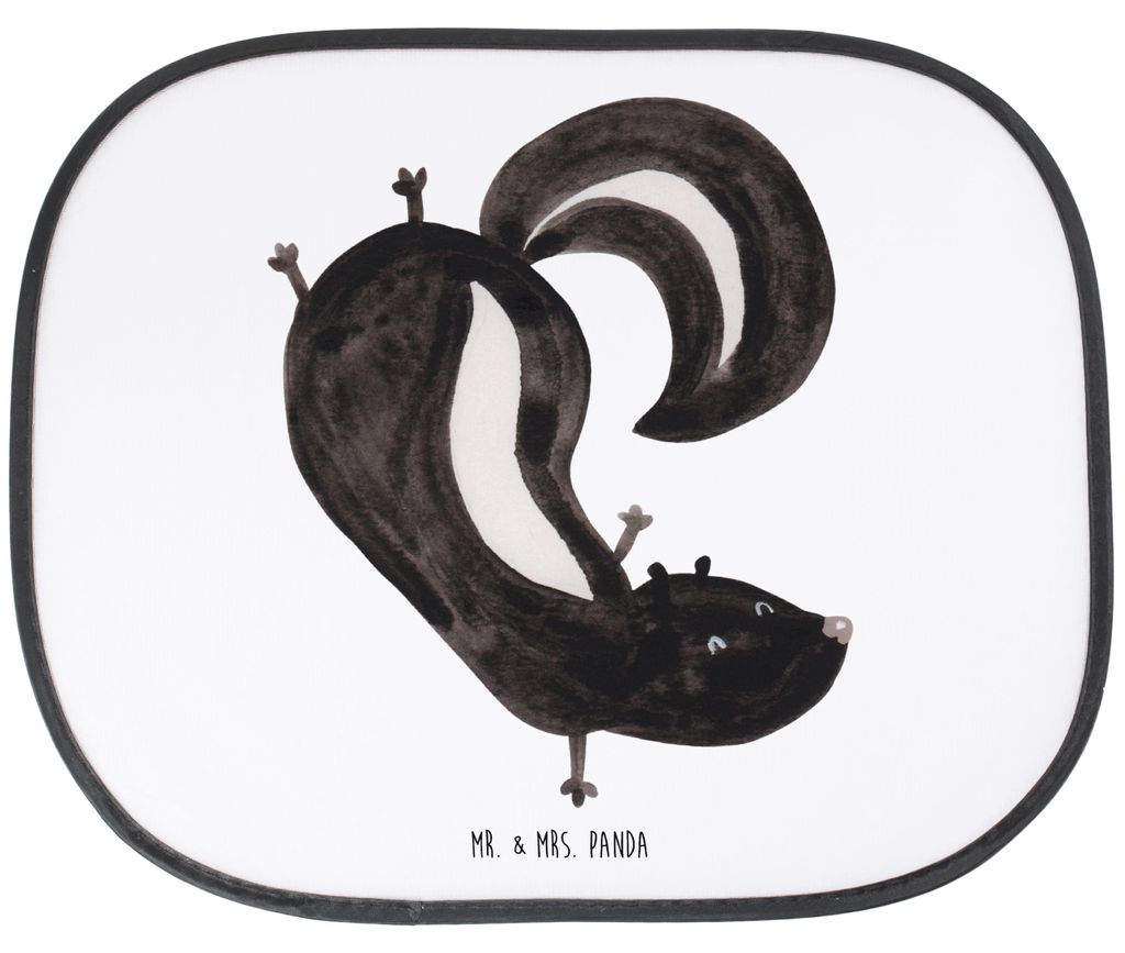 Mr. & Mrs. Panda Auto Sonnenblende Stinktier Handstand - Weiß - Geschenk, Sonnenschutz, Skunk, Wildtier, für, Stinker, kfz, Spielplatz, Raubtier