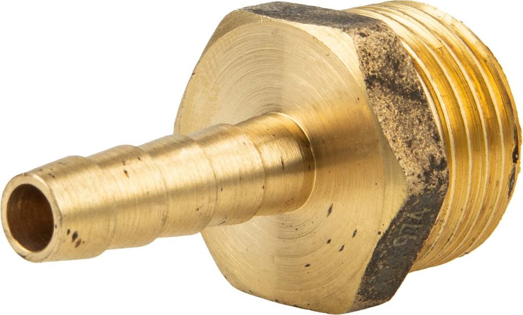 tecuro Sauger Schlauchstutzen-Schlauchtülle Ø 7 mm x Außengewinde G 1/2 Zoll - Messing blank