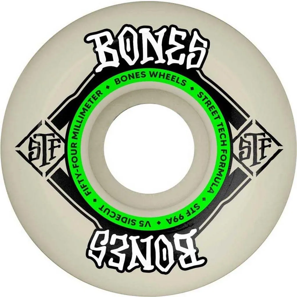 Roues Skateboard Bones Sidecut V5 53mm Argent 103A Anti-Platplats STF