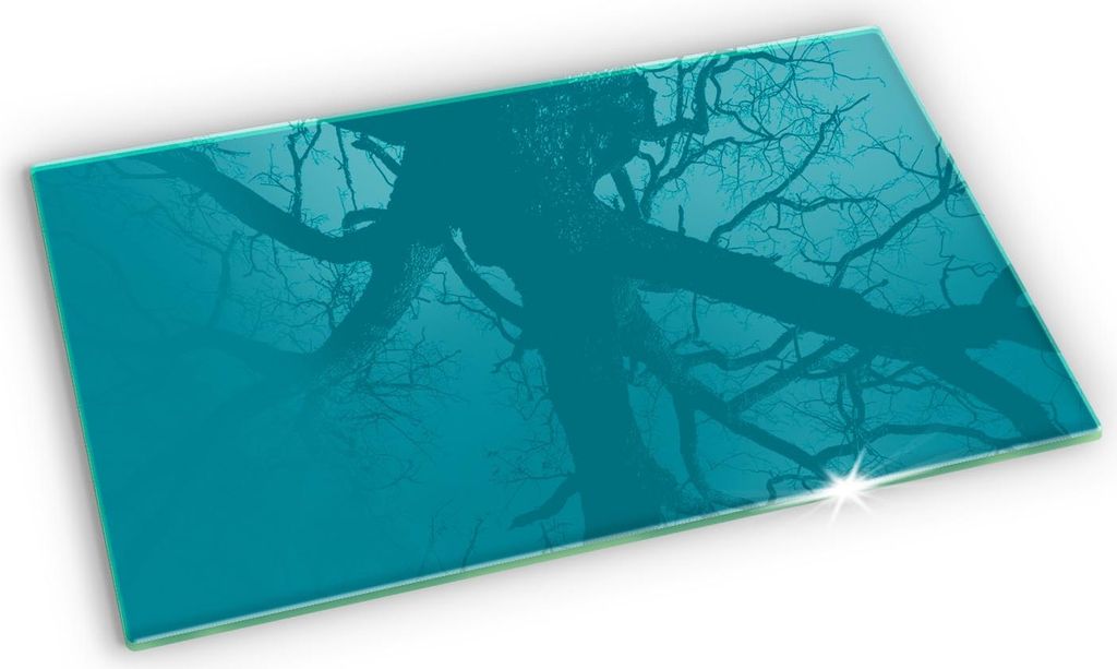 Glas Grabkerzen Untersetzer Motiv Gummifüße - 52x30 cm - Türkis