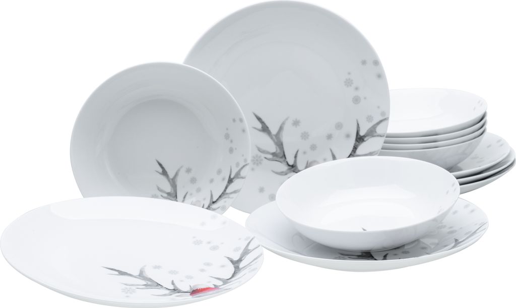 CreaTable, 13917, Luna Hirsch, Tafelservice 12-tlg, Produktbild 