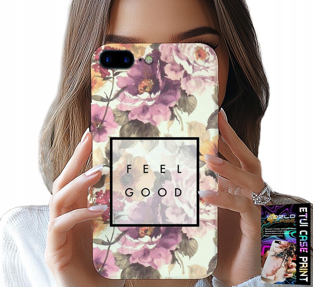 Etui Für Iphone ( 7 Plus ) - Florales Design, Modische Damen + Glas