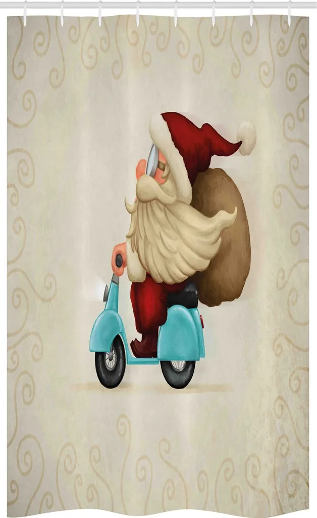 Tenda Doccia Natalizia ABAKUHAUS 120x180cm - Design Babbo Moto