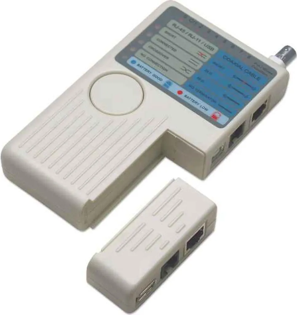 Testeur de Câble 4-en-1 avec Unité Distante RJ45 RJ11 USB BNC Beige