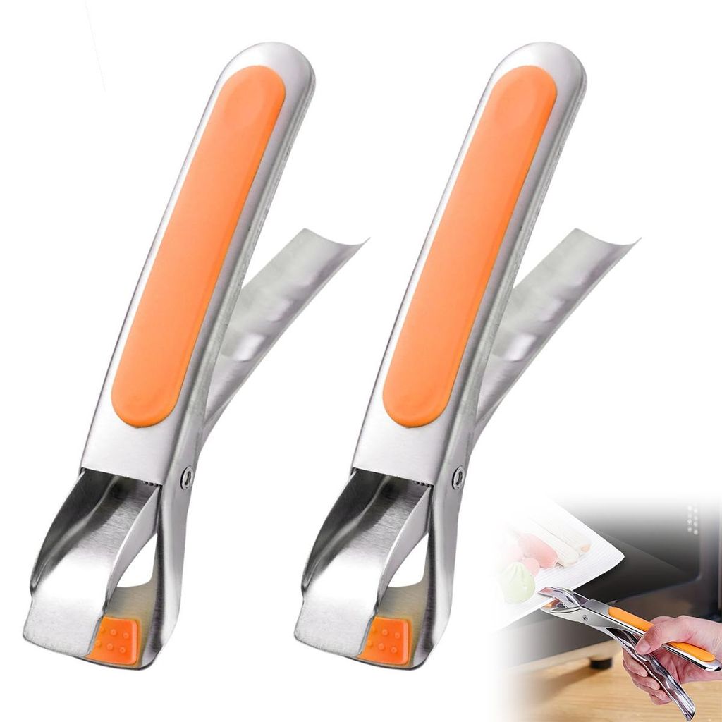 2er-Set Heißluftfritteusen-Zange, Entnahmezange für Airfryer,Servierzange für Schüsseln und Hot Pot,Edelstahlgriff mit Hitzeschutz, anti-verbr...